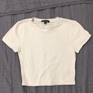 White cropped tee